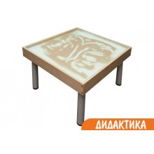 Столик на ножках для рисования песком РАДУГА. Подсветка белая.