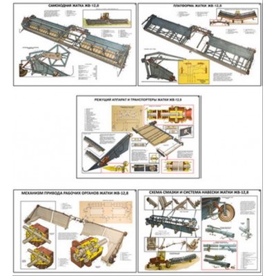 Плакаты ПРОФТЕХ "Самоходная жатка ЖВ-12,8" (6 пл, винил, 70х100)