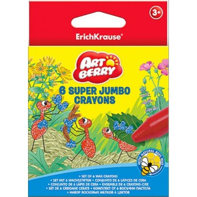 Мелки восковые Super Jumbo 6 цв. Artberry/короб с европодвесом (34927)