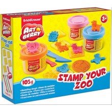 Пластилин на растительной основе Artberry/Stamp Your Zoo 3 бан./35 г со штампами (30371)