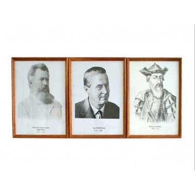 "Портреты выдающихся географов"(дерев. рамка, под стеклом)