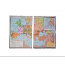 Учебная карта "Европа в 16 - первой половине 17 в.в." (матовое, 2-стороннее лам.)