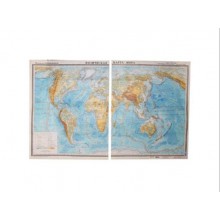 Учебная карта "Карта мира" (физич.) (матовое, 2-стороннее лам.)