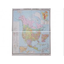 Учебная карта "Северная Америка" (социально-экономическая) (матовое, 2-стороннее лам.)
