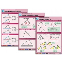 Комплект таблиц по геометрии "Планиметрия. Треугольники" (14 табл., формат А1, лам.)