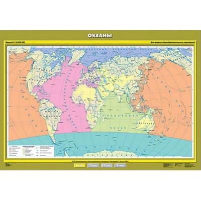 Учебн. карта "Океаны" 100х140