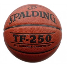 Мяч баскетбольный SPALDING TF-250 All Surface р.5, арт.74-537z, полиуретан-композит, коричнево-черный