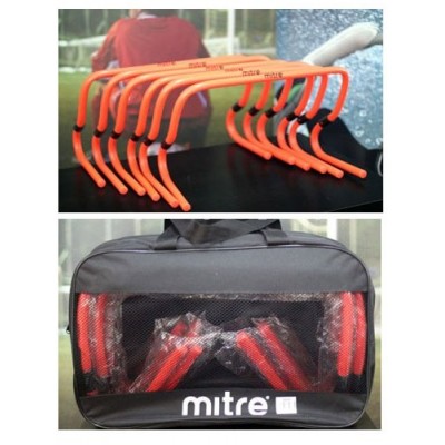 Барьеры для трен. MITRE арт. A8101OA1, комплект из 6 шт, регулир. высота 16 см или 29 см за счет положения нижних стоек, фиксация положений за счет метал. стопора, пластик, оранж-чер, в сумке для переноске из черн.нейлона