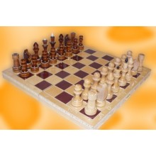 Шахматы обиходные парафинированные в комплекте с доской 290*145*38