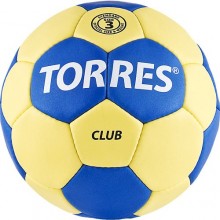Мяч ганд. TORRES Club арт.H30013, р.3, ПУ, 5 подкл. слоев, сине-желтый