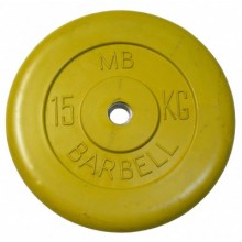 Диск обрезиненный, жёлтый, 50 мм, 15 кг