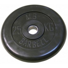 Диск обрезиненный, чёрного цвета, 31 мм, 25 кг