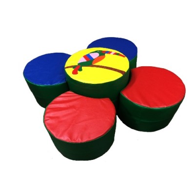 Набор игровой мебели Шире круг (Пуфик круглый D40*30–4 шт, пуфик круглый D40*40–1шт)