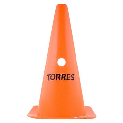 Конус тренировочный TORRES арт. TR1009, высота 30 см, с отверстиями для штанги TORRES, пластмасса, оранжевый