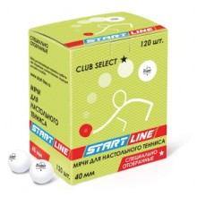 Мяч для настольного тенниса Start Line Club Select 1* (120 мячей в упак., белые)