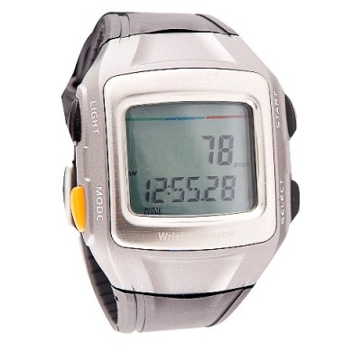 Шагомер TORRES Wrist Pedometer , арт.SW-200,счетчик шагов/дистанции/калорий/времени, память 7 дней, сдвоенный таймер, часы/календарь/будильник, подсв. дисп., влагозащ. корпус, серебристо-черный