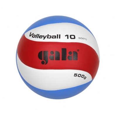 Мяч волейб. трен. GALA Training Heavy 10 , арт. BV5471S, р.5, синт. кожа ПУ, утяжел. вес 500 г, для тренир., бут. камера, нейл. корд, 18 пан., бело-сине-красный