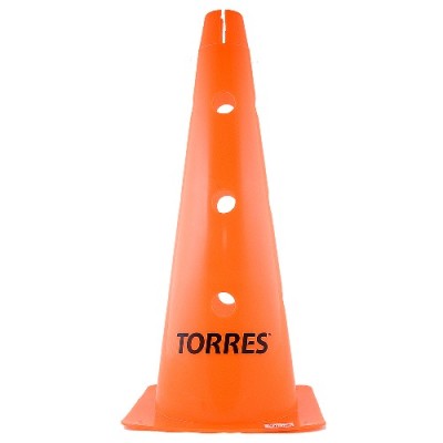 Конус тренировочный TORRES арт. TR1011, высота 46 см, с отверстиями для штанги TORRES, пластмасса, различные цвета