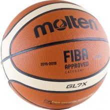 Мяч баск. MOLTEN BGL7X-RFB р.7, НОВ'15, нат.кожа, 12 пан, лого РФБ, FIBA Appr, кор-беж-чер