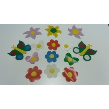Аппликация -набор Лужок (2 бабочки +12 цветочков)