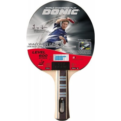 Ракетка для настол. тенниса Donic Waldner 600,арт. 733866, для тренировок, одобренная ITTF накладка Schildkrot Avantgarde с губкой толщиной 2, 0 мм, пятитислойное основание Donic, анатомическаяч ручка