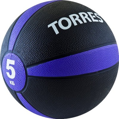 Медицинбол TORRES 5 кг, резина, диаметр 23, 8 см