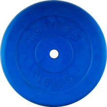 Диск обрезиненный TORRES 15 кг арт.PL504215, d.25мм, металл в резиновой оболочке, синий
