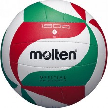 Мяч волейб. любит. MOLTEN V5M1500 р.5, синт.кожа ПВХ, 2 подклад. слоя, 18 пан, бут. камера, машинная сшивка, бело-красно-зеленый