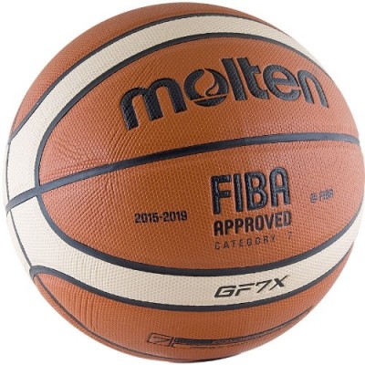 Мяч баск. MOLTEN BGF7X р.7, НОВ'15, FIBA Appr, синт.кожа (ПУ) , 12 пан, бут.кам, нейл.корд, кор-беж-чер