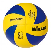 Мяч волейб.любит. MIKASA MVA350SL , р.5, облегченный (вес 200-220 г) для детей до 11-12 лет, синт. кожа (ПВХ) , маш. сшивка, 8 панелей, бутиловая камера, армированная 1 подкладочным слоем из ткани, син-желт