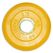 Диск обрезиненный, желтый, 26 мм, 0,75 кг