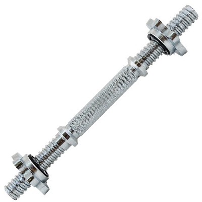 Гриф гантельный TORRES арт.PL5030,d25 мм, 35 см, сталь, замок-гайка с резиновой прокладкой, хром