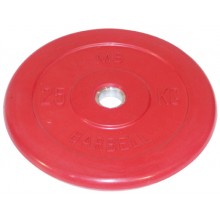 Диск обрезиненный, красный, 31 мм, 25 кг