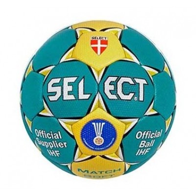 Мяч гандб. матч. SELECT Match Soft арт.844908-252, Senior (р.3) , для команд сред.уровня, IHF Approved, износост.мат.ПУ с микрорельф.нанесением, 4 подкл.слоя из синт.ткани, 32 пан, лат. камера, руч. сшивка, бирюз-жел-бел-чер