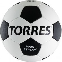 Мяч футб. TORRES Main Stream , арт.F30185, р.5, 32 панели. PU, 4 подкл. слоя, ручная сшивка, бело-черный