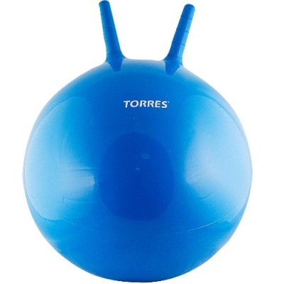 Мяч-попрыгун TORRES , арт.AL100455, с ручками, диам. 55 см, мяч для тренировок, эласт. ПВХ, макс. нагрузка до 200 кг, для люб. пов-тей, в комплекте с насосом, синий
