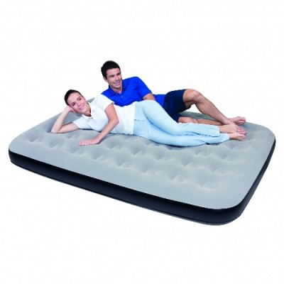 Кровать надувная Bestway флок 67409 сер/черн 203х152х22см