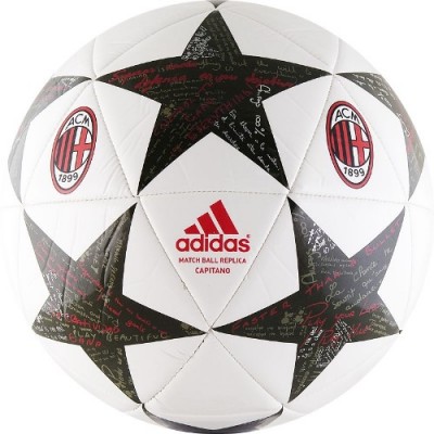 Мяч футбольный ADIDAS Finale 16 Capitano AC Milan , р.5, ТПУ, 32 п, маш.сш, бут.кам, бел-чер-крас