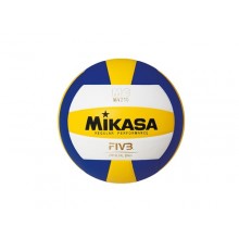 Мяч волейб. трен. MIKASA MV210 , р.5, синт. кожа (ПУ) , 18 панелей, клееный, бутиловая камера, нейлоновый корд, бел-желт-син
