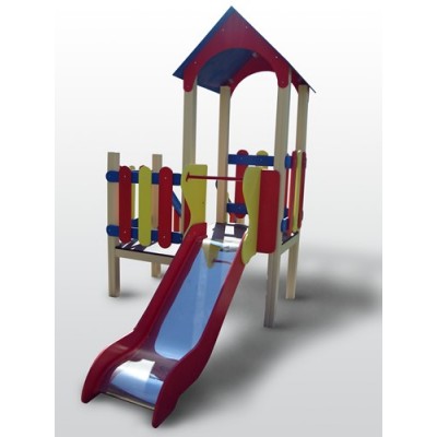 Игровой комплекс (лесенка, горка, домик с крышей) ФФТМ-36д.