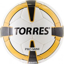 Мяч футб. сув. TORRES Pro Mini арт.F30010,р. 0,д.12 см, ТПУ, маш. сш, бел-черн-золотой