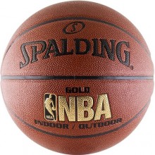 Мяч баск. SPALDING NBA Gold Series Indoor/Outdoor р.7, арт.74-559z, синт.кожа (ПУ) , бут.к, темнокор-зол