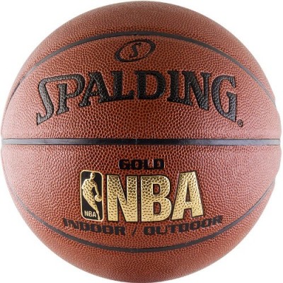 Мяч баск. SPALDING NBA Gold Series Indoor/Outdoor р.7, арт.74-559z, синт.кожа (ПУ) , бут.к, темнокор-зол