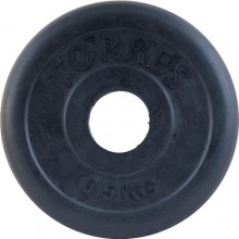 Диск обрезиненный TORRES 0,5 кг арт.PL506705, d.25мм, металл в резиновой оболочке, черный