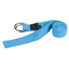 Ремень для йоги TORRES арт.YL9006, размер 183х4 см, хлопок, метал. пряжка, голубой