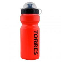 Бутылка для воды TORRES , арт. SS1066, 550 мл, крышка с защитным колпачком, гипоаллергенный пластик, мягкий и эргономичный корпус, безопасная непроливающаяся крышка, красная, черная крышка