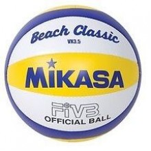Мяч волейб. сувенирный MIKASA VX3.5 , р.1, диам. 15 см, синт. кожа ПВХ, маш. сшивка, бутиловая камера, 10 панелей, бело-желто-синий