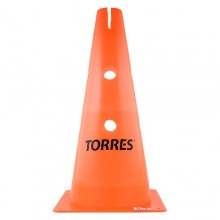Конус тренировочный TORRES арт. TR1010,высота 38 см, с отверстиями для штанги TORRES, пластмасса, оранжевый