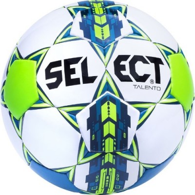 Мяч футб. SELECT Talento арт.811008-004, НОВ'15, р.4, вес 310-330г, 65-66см, гл.ПУ, руч.с, бел-салат-син