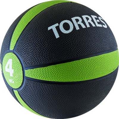 Медицинбол TORRES 4 кг , резина, диаметр 21, 9 см